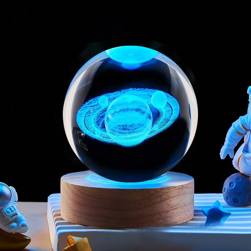 LED Night Light Milky Way Galaxy Solar System Crystal Ball Children Night Lamp Bedroom Ambient Light Creative Gift Night Light