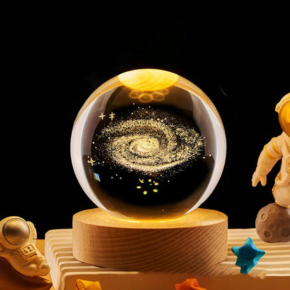 LED Night Light Milky Way Galaxy Solar System Crystal Ball Children Night Lamp Bedroom Ambient Light Creative Gift Night Light