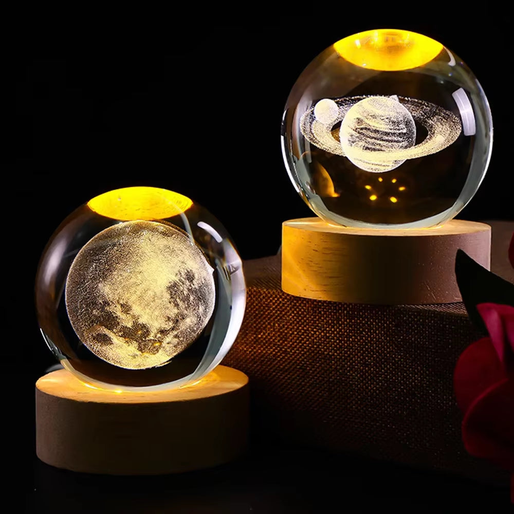 LED Night Light Milky Way Galaxy Solar System Crystal Ball Children Night Lamp Bedroom Ambient Light Creative Gift Night Light