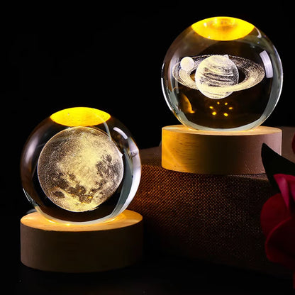 LED Night Light Milky Way Galaxy Solar System Crystal Ball Children Night Lamp Bedroom Ambient Light Creative Gift Night Light