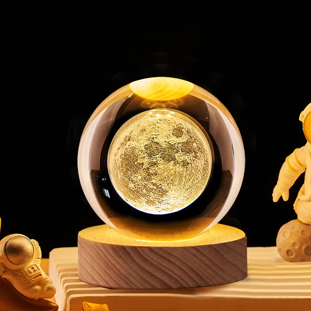 LED Night Light Milky Way Galaxy Solar System Crystal Ball Children Night Lamp Bedroom Ambient Light Creative Gift Night Light