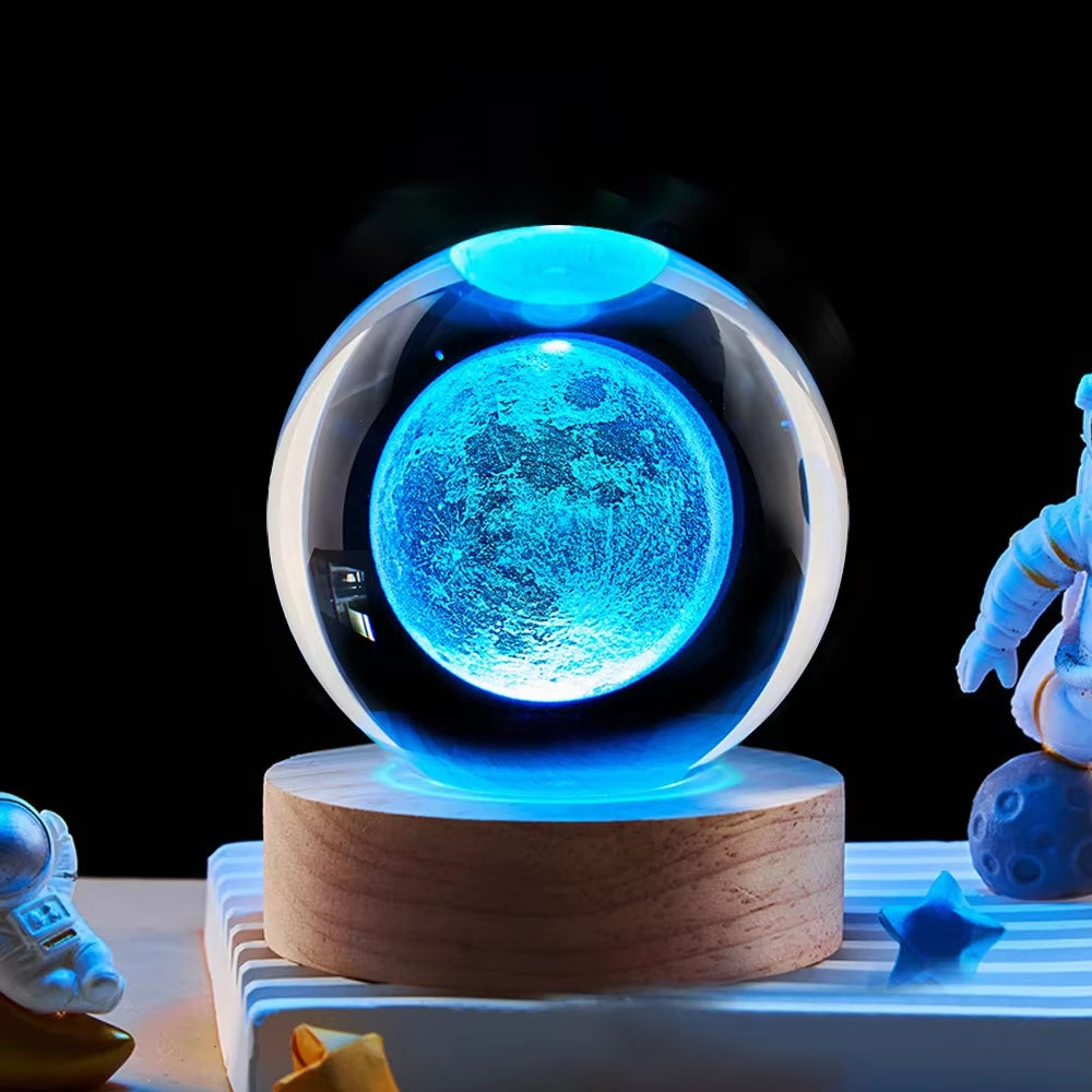 LED Night Light Milky Way Galaxy Solar System Crystal Ball Children Night Lamp Bedroom Ambient Light Creative Gift Night Light